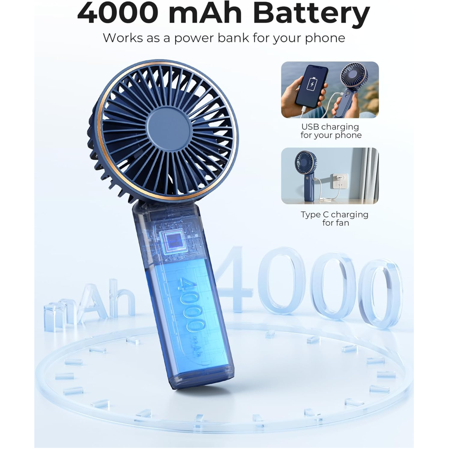 Ventilador de Mano Recargable